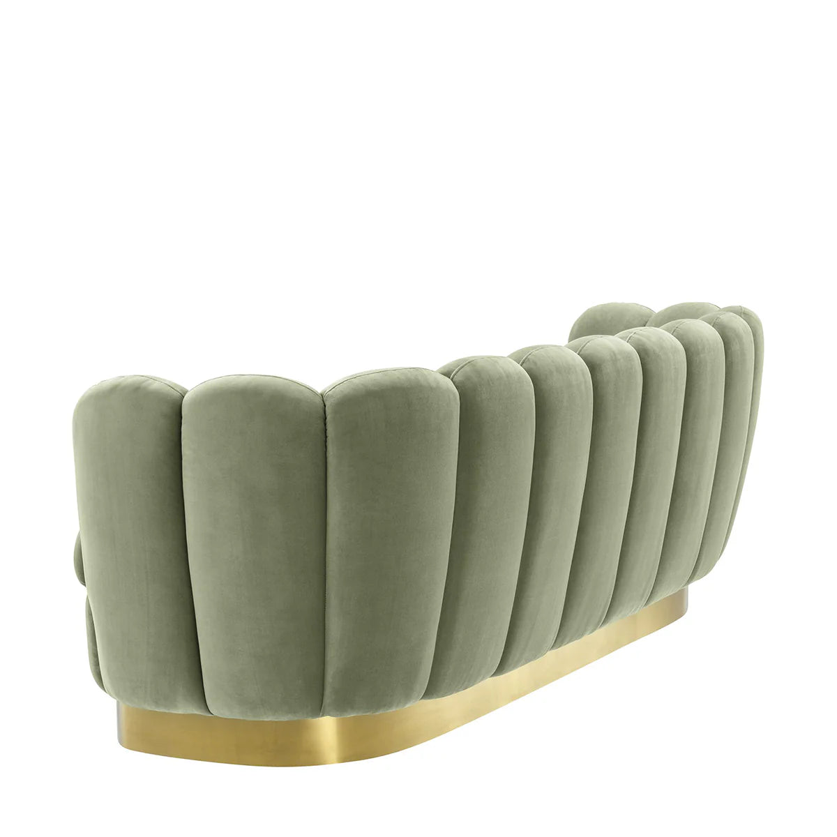 Pistachio Green Velvet, Living Room Sofa with Brass Base