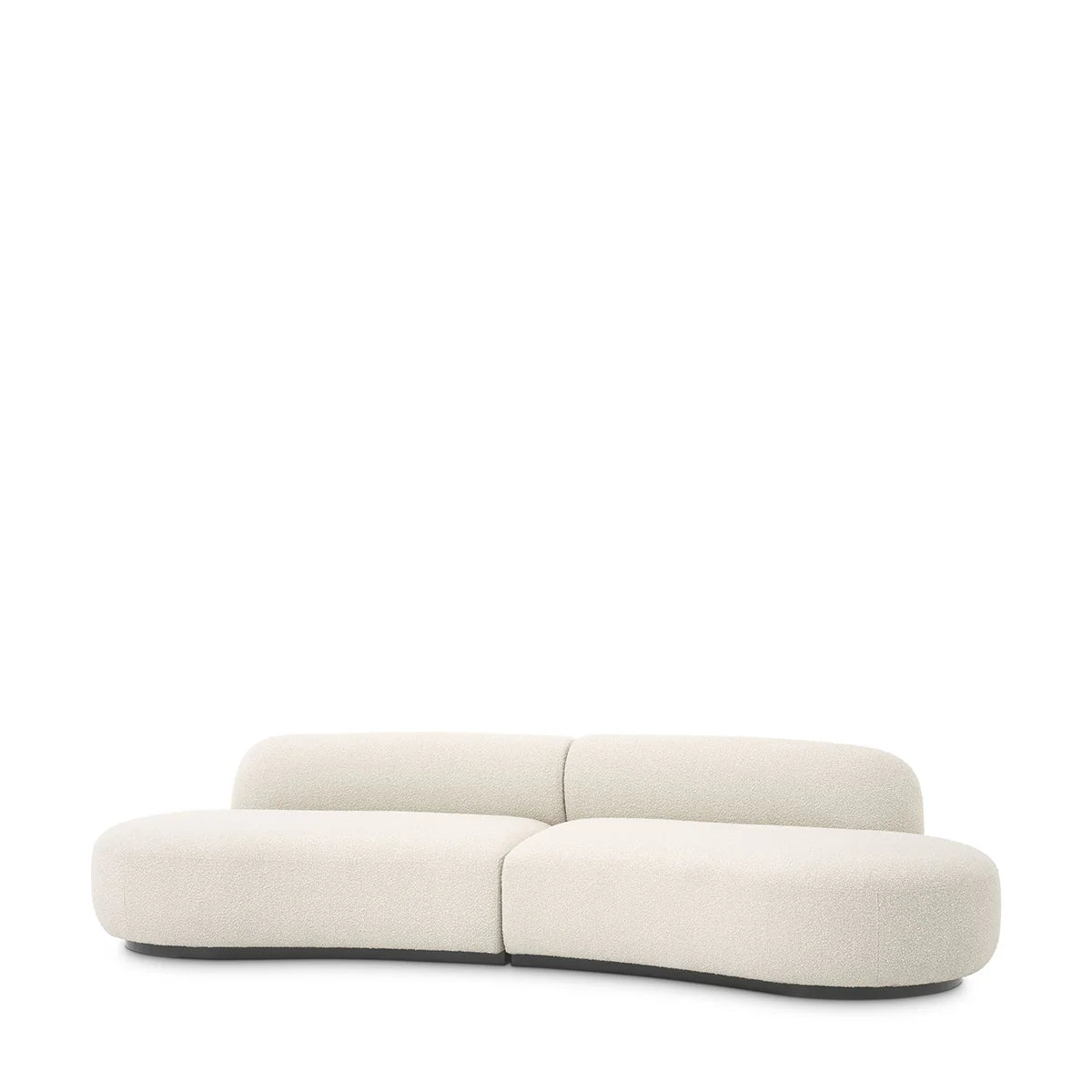 Curved Cream Bouclé, Living Room Sofa
