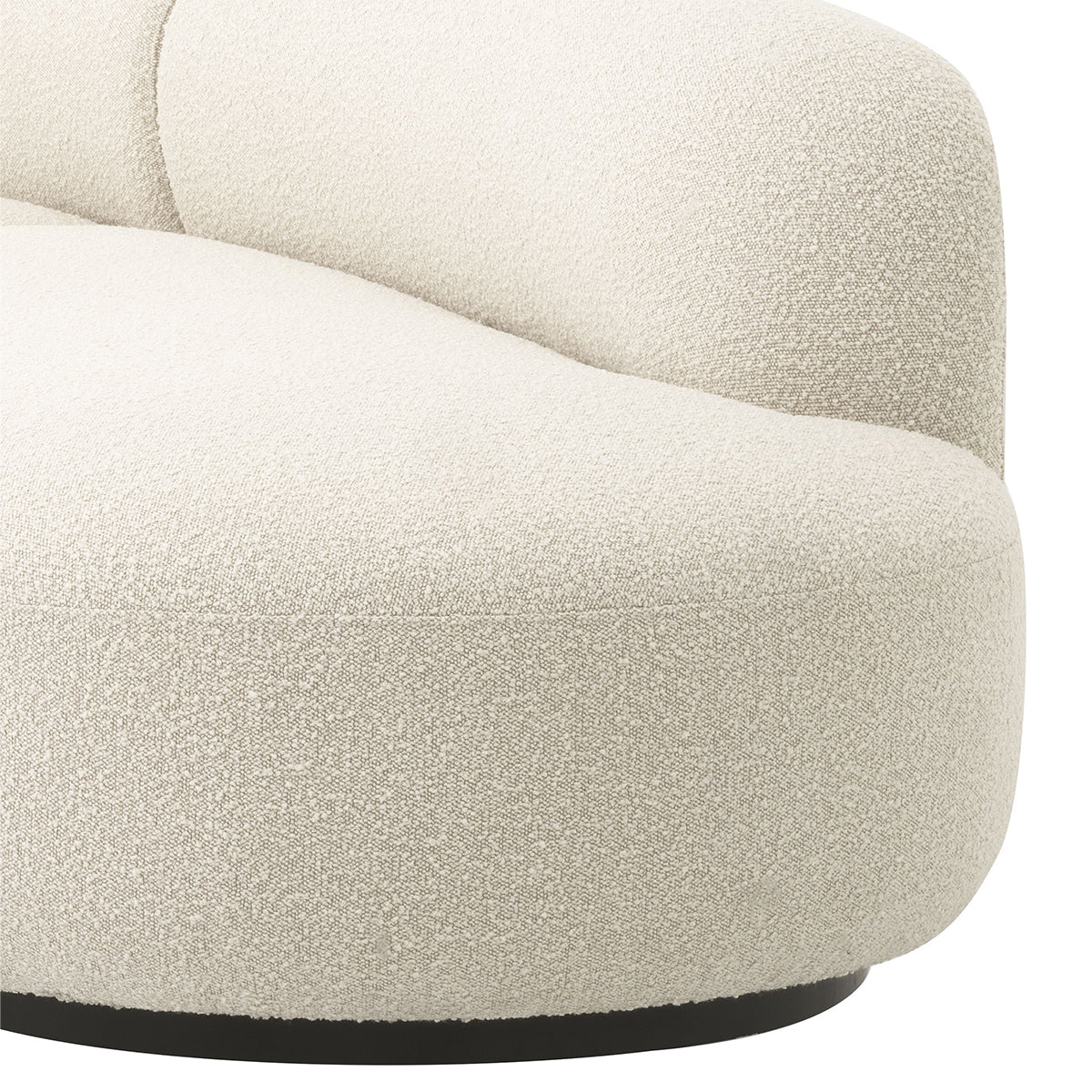 Curved Cream Bouclé, Living Room Sofa