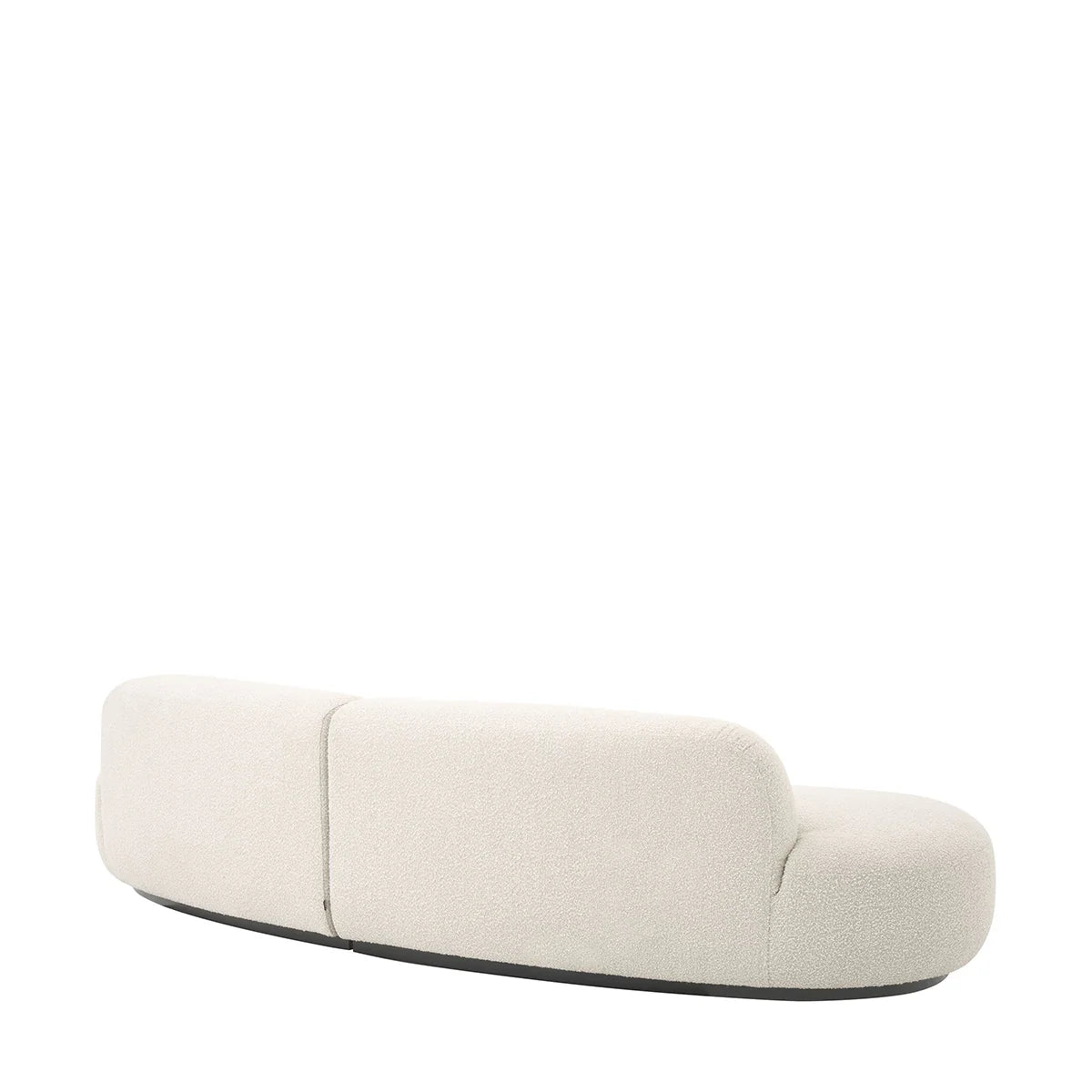 Curved Cream Bouclé, Living Room Sofa
