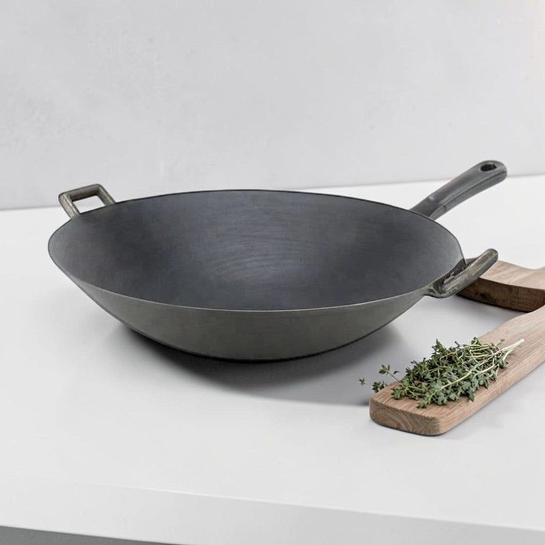 Cast Iron, Kitchen Wok with Dual Handles, 14"