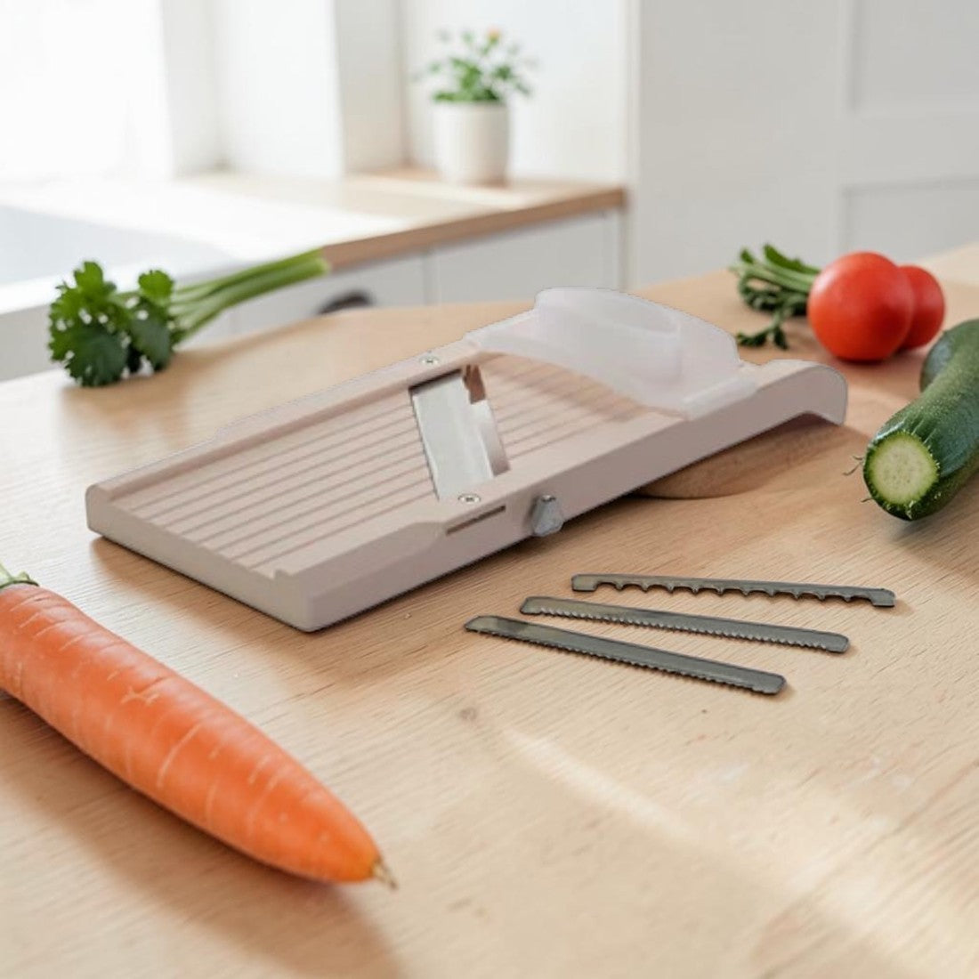 Kitchen Mandoline Slicer with Interchangeable Blades