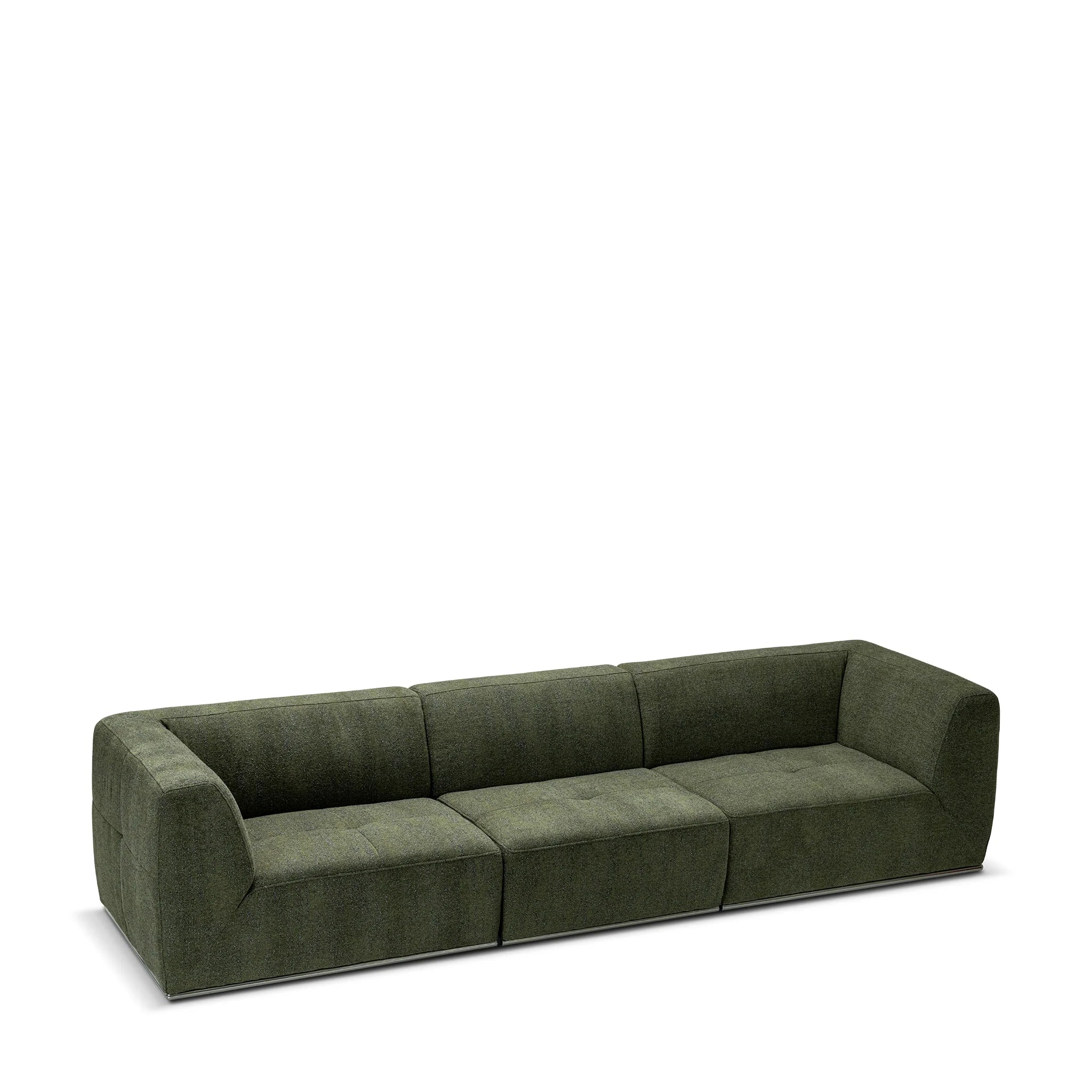Modern Moss Green, Living Room Sofa with Nickel Base