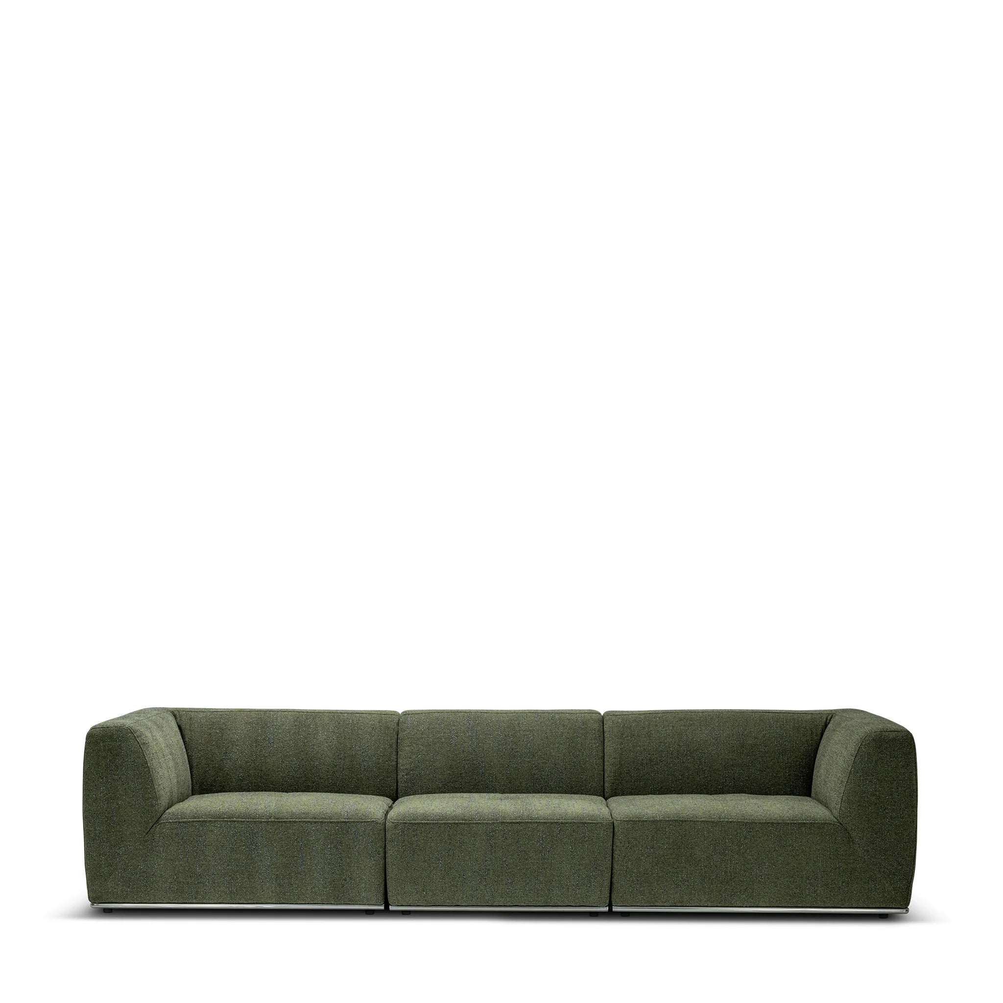 Modern Moss Green, Living Room Sofa with Nickel Base