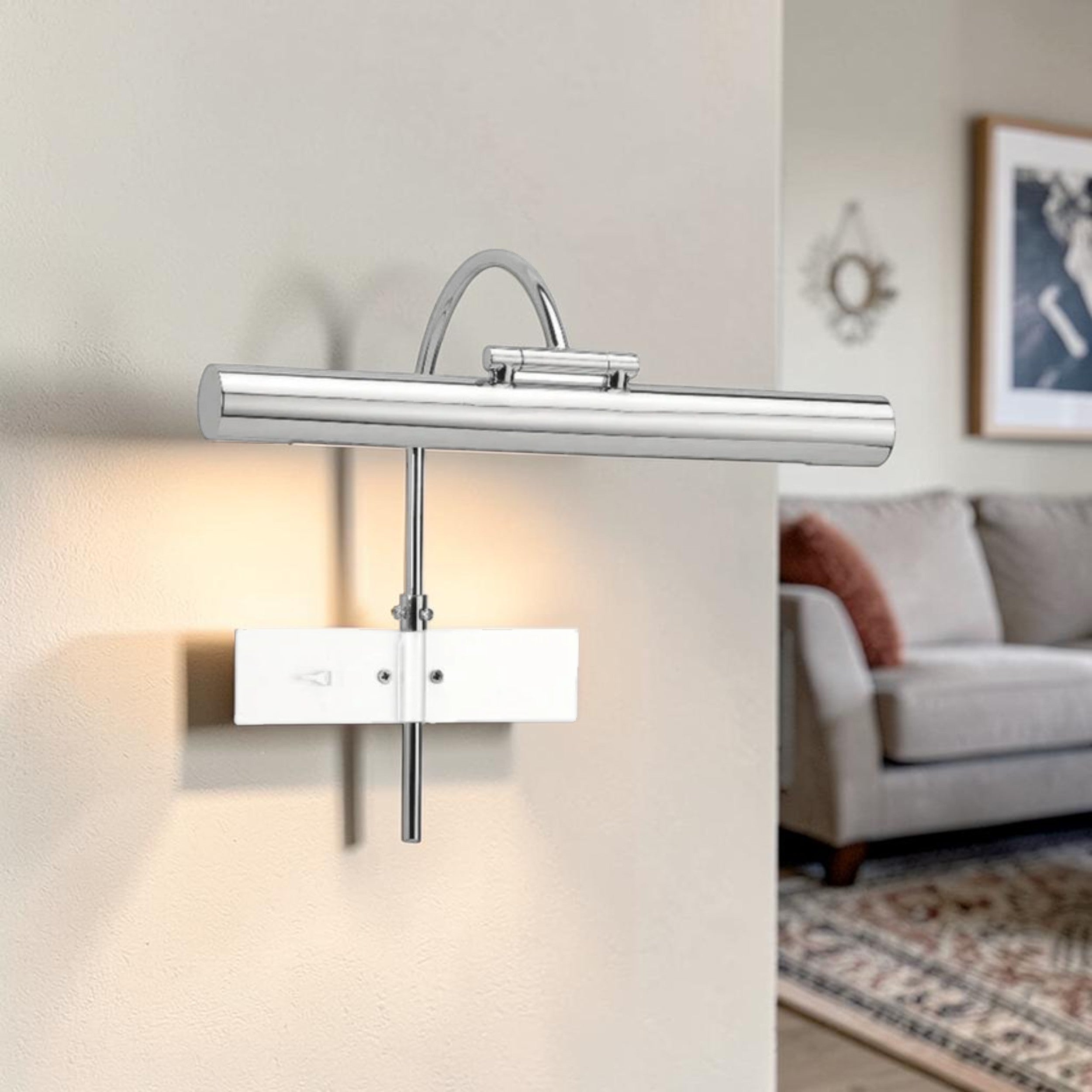 Modern LED Picture, Wall Light in Polished Chrome