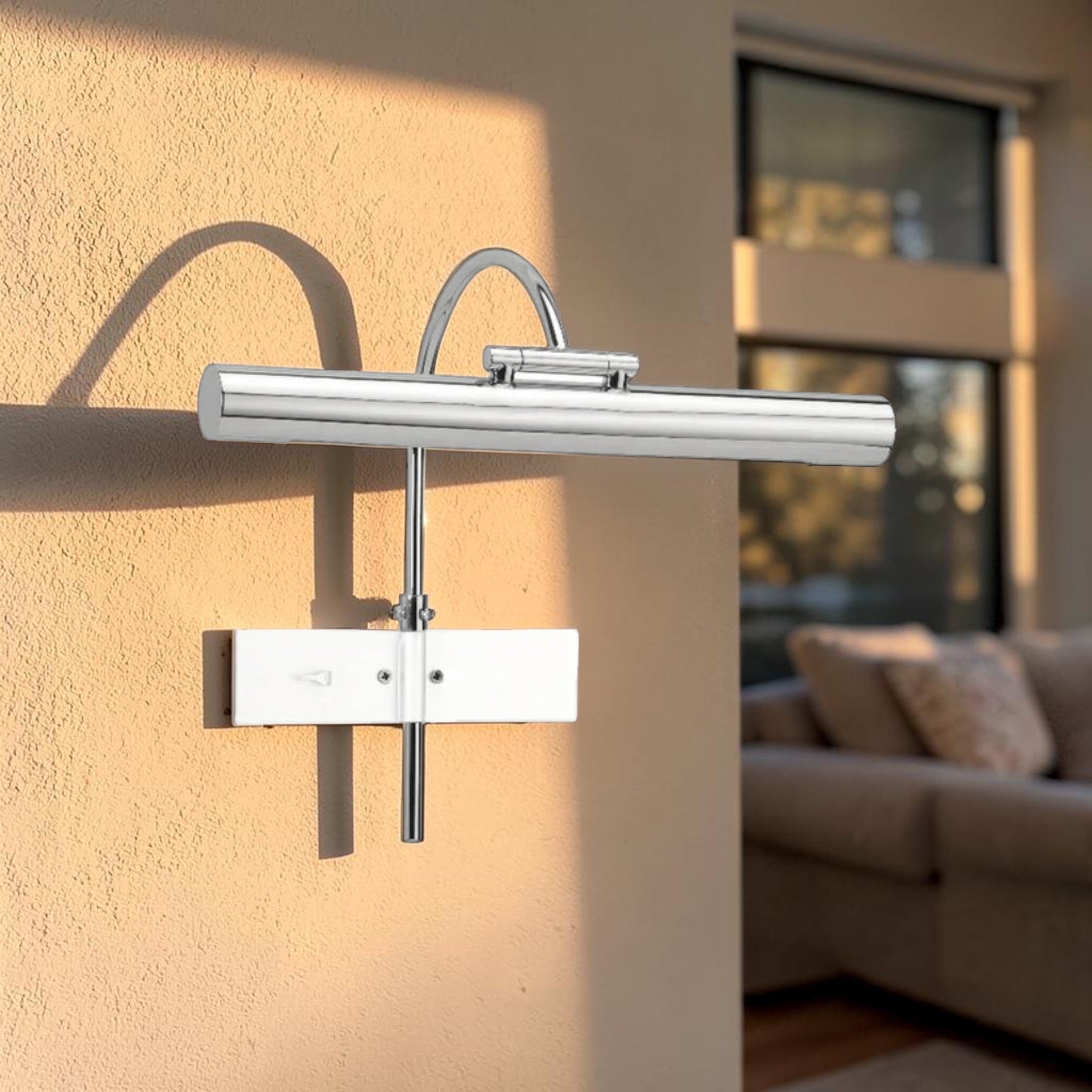Modern LED Picture, Wall Light in Polished Chrome