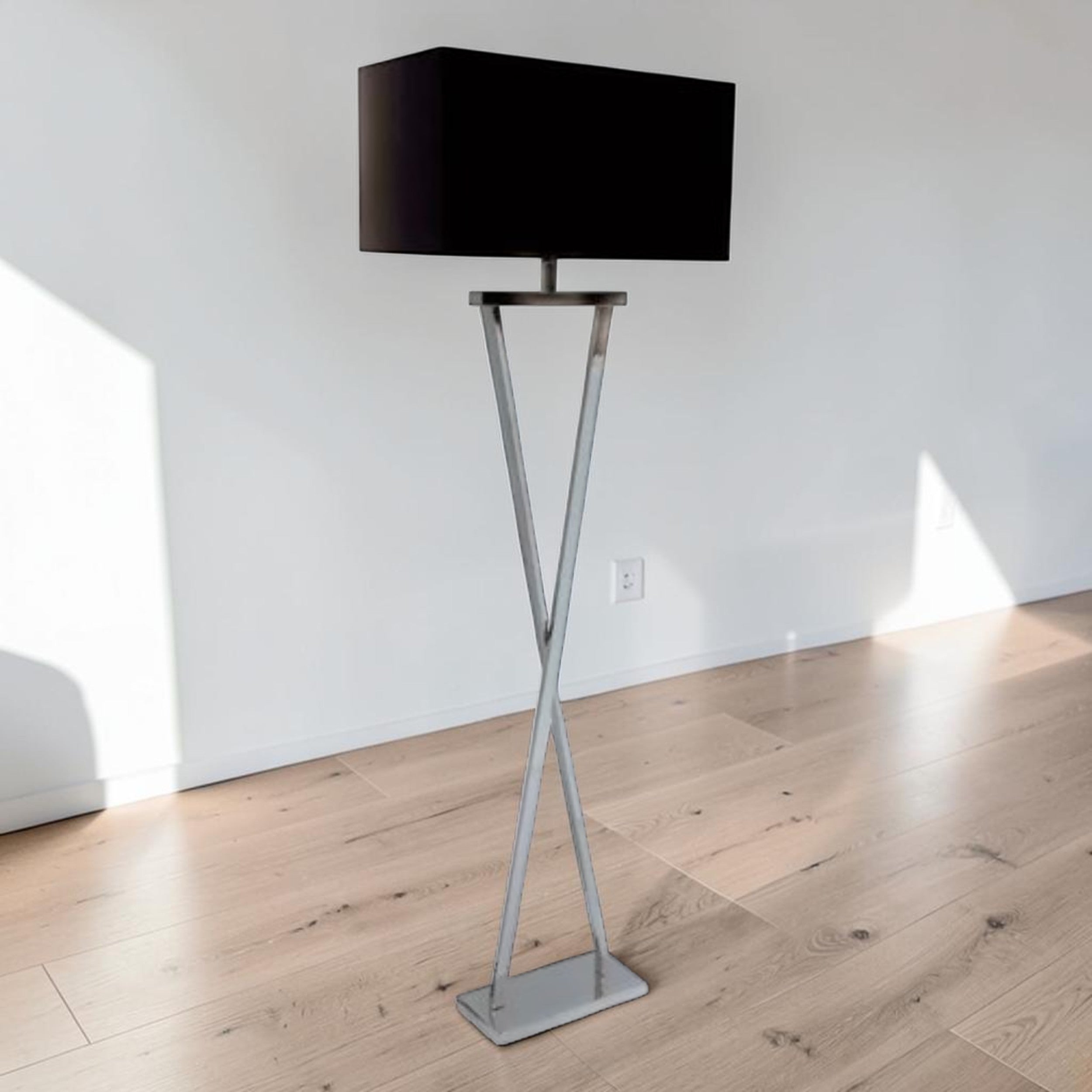 Modern Floor Lamp with Stainless Steel X-Base