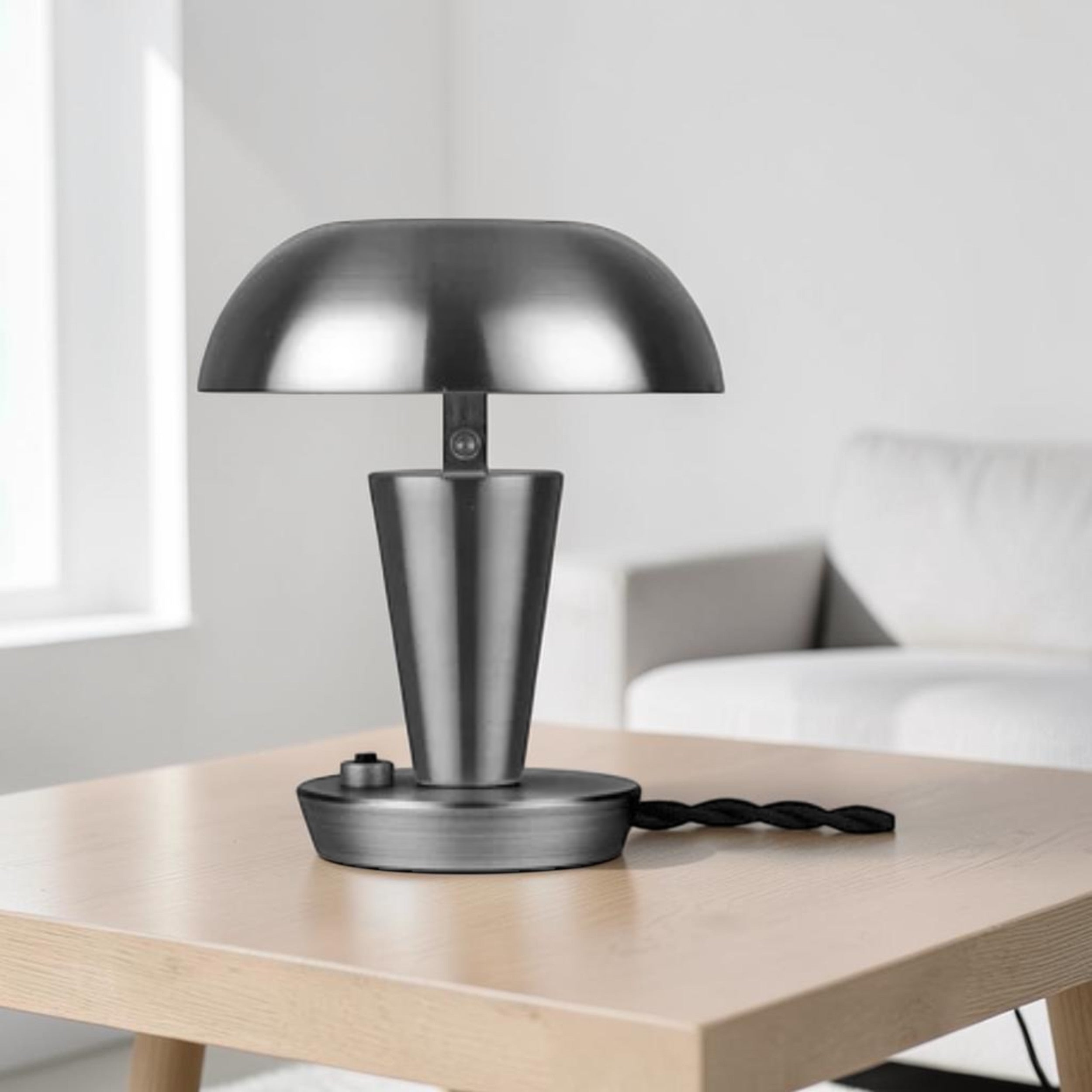 Compact Steel, Table Lamp with Adjustable Shade