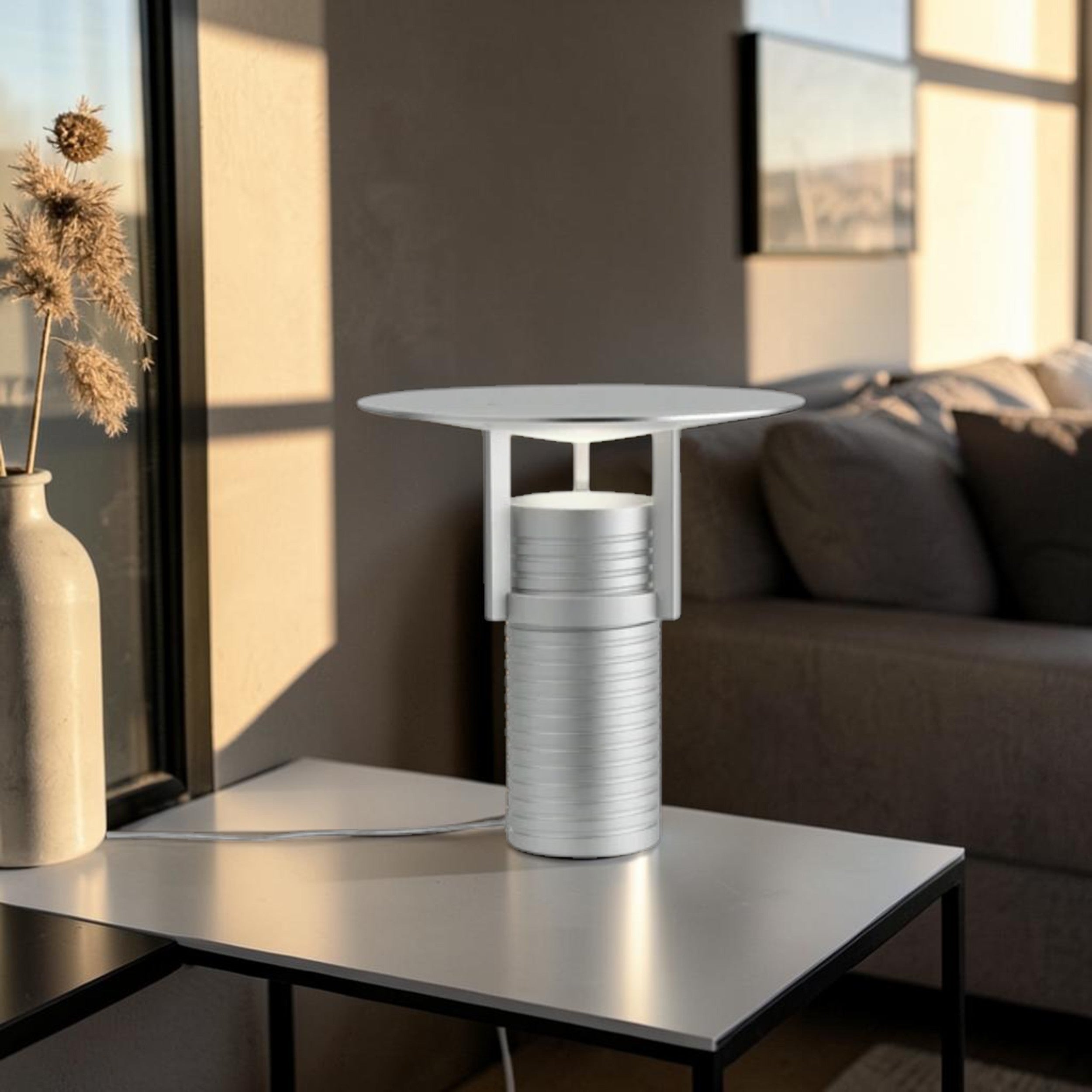 Modern Aluminum, Table Lamp with Adjustable Shade
