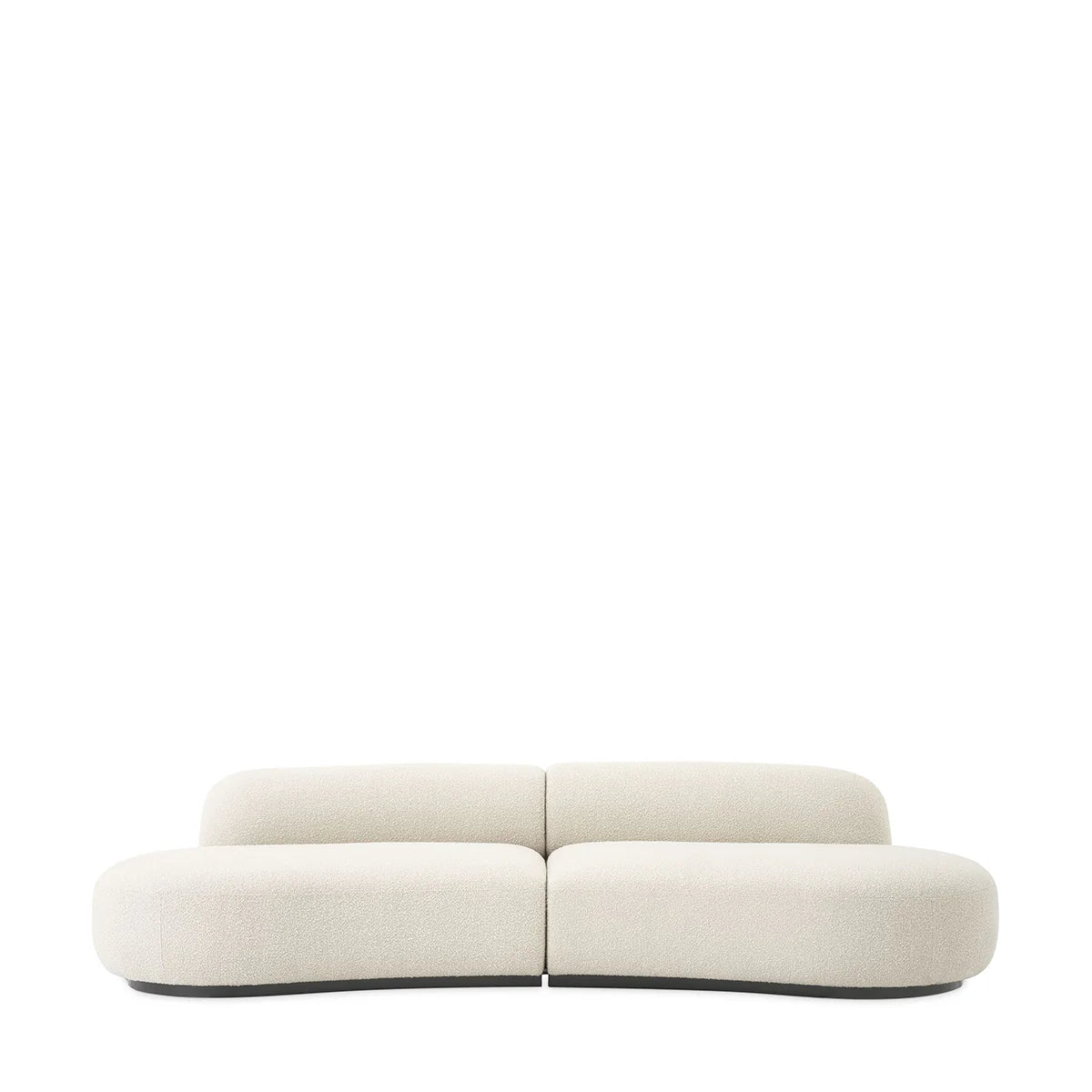 Curved Cream Bouclé, Living Room Sofa