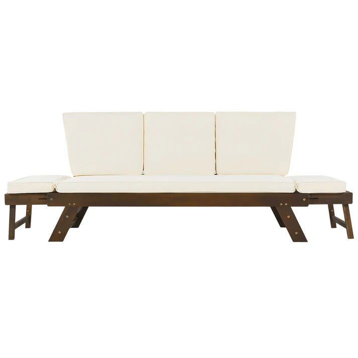 Adjustable Outdoor Wooden Daybed Sofa with Cushions
