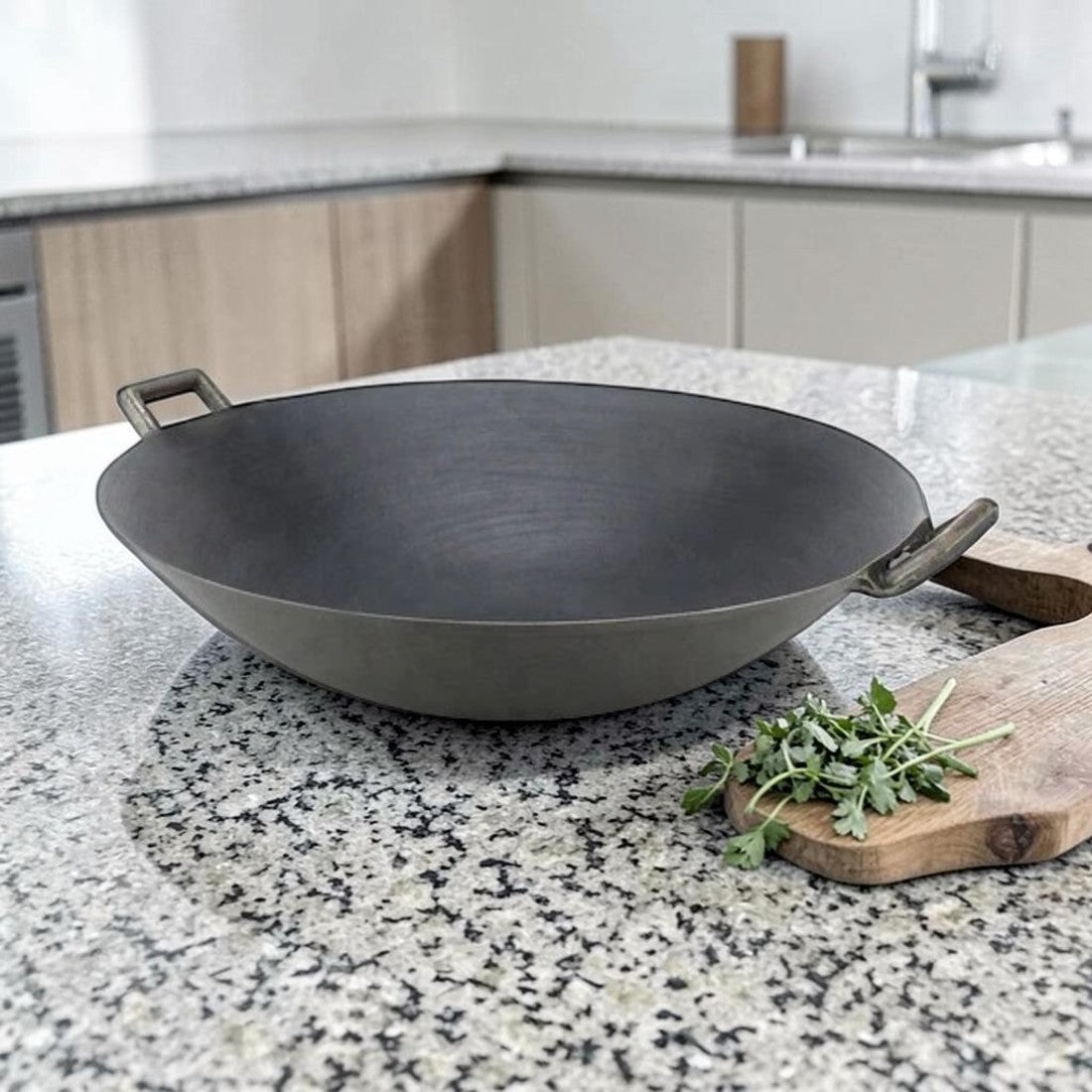 Cast Iron, Kitchen Wok with Dual Handles, 14"