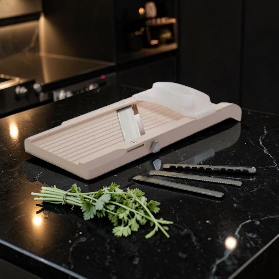 Kitchen Mandoline Slicer with Interchangeable Blades