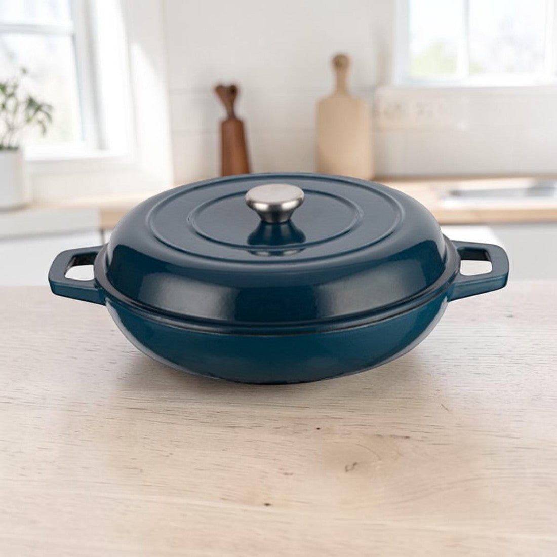 Enameled Cast Iron Braiser with Lid, 3 Qt.
