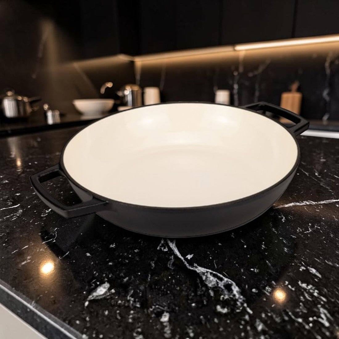 Enameled Cast Iron, Casserole Dish with Lid, 3.5 Qt.