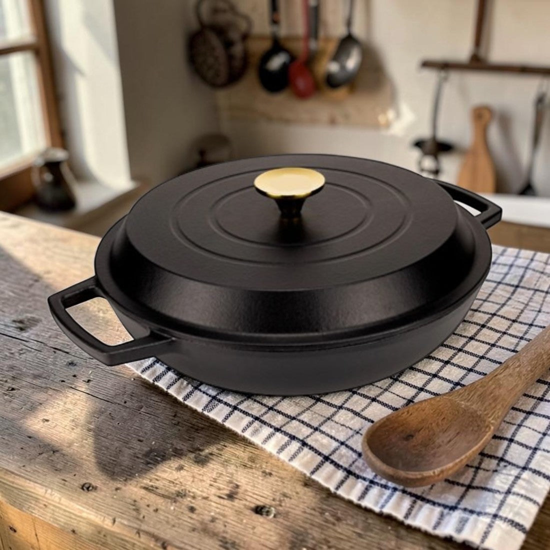 Enameled Cast Iron, Casserole Dish with Lid, 3.5 Qt.