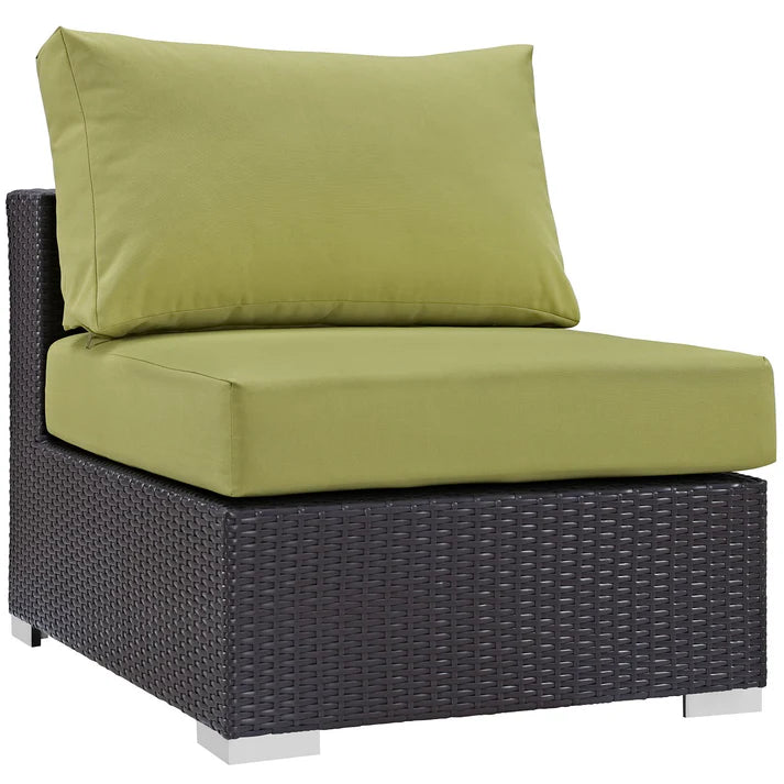 5 Piece Outdoor Sectional Sofa Set with Wicker Frame and Coffee Table