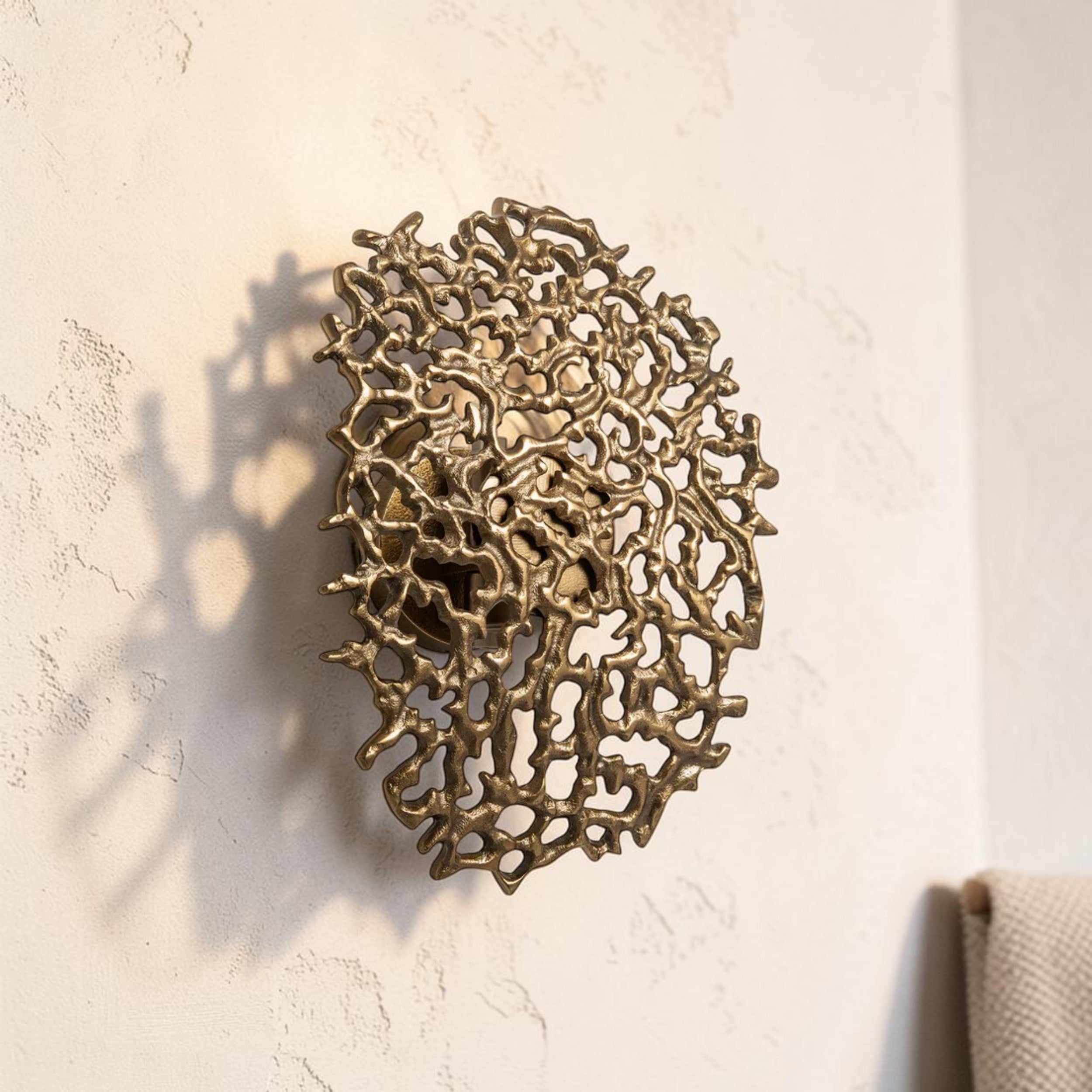 Coral Inspired, Brass Wall Light