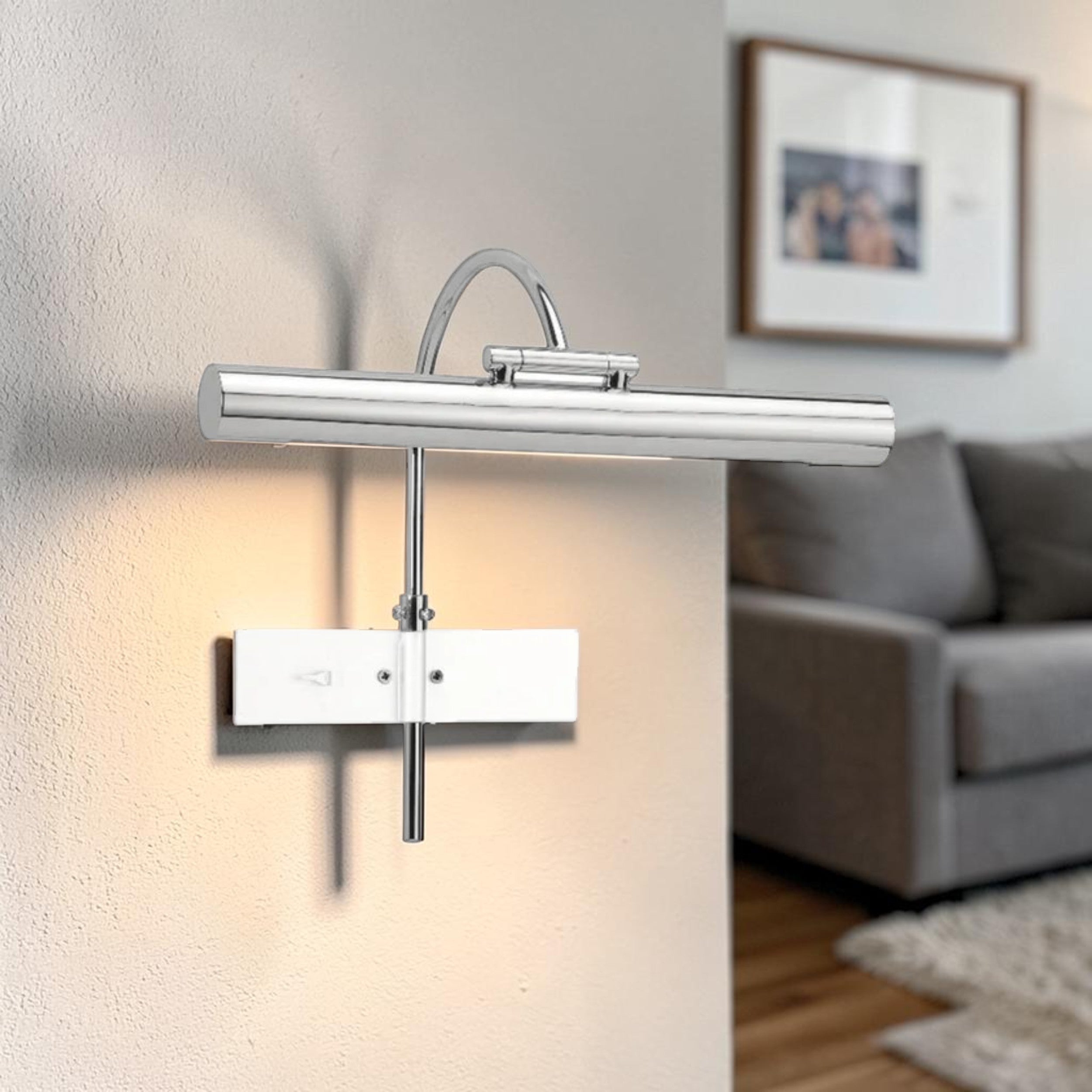 Modern LED Picture, Wall Light in Polished Chrome