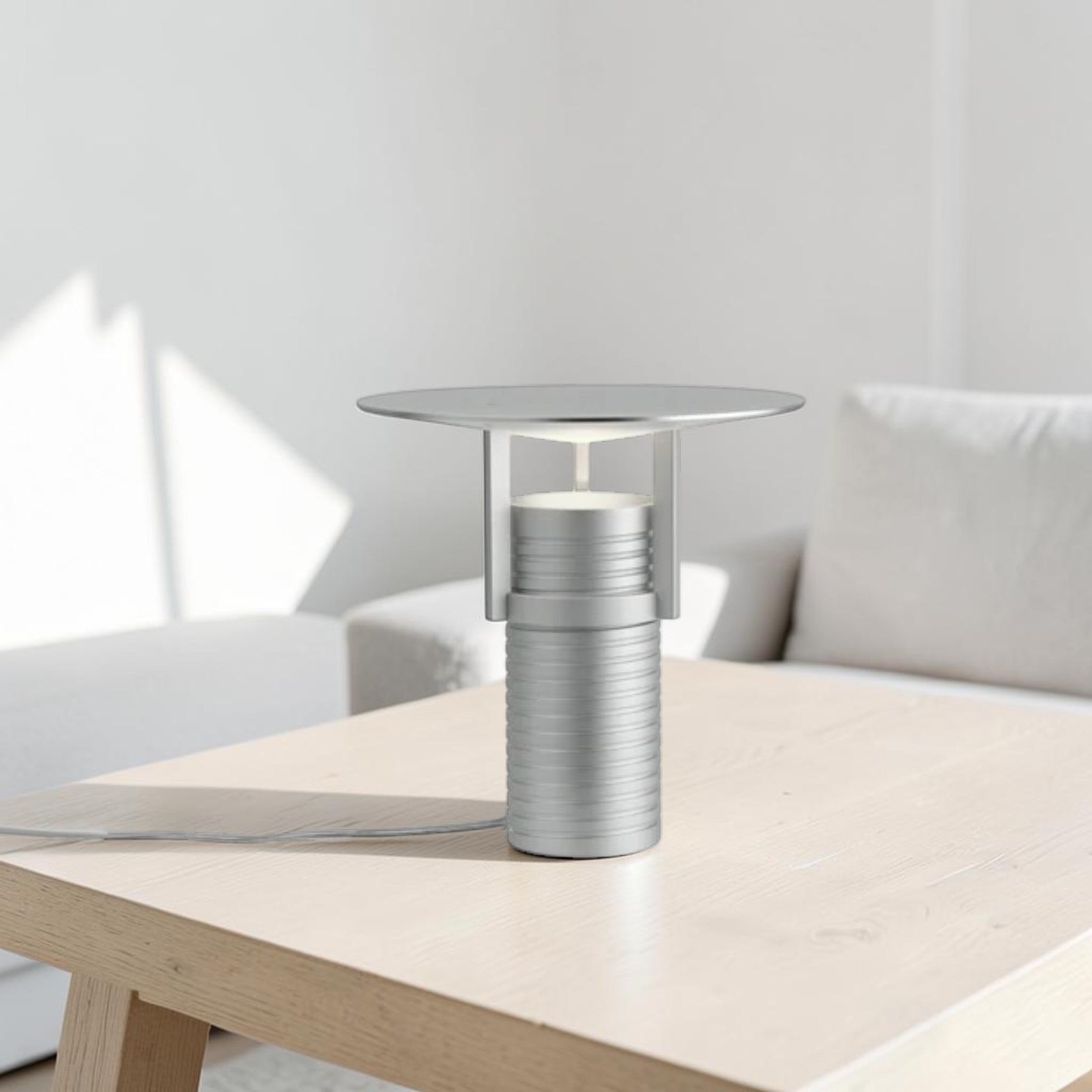 Modern Aluminum, Table Lamp with Adjustable Shade