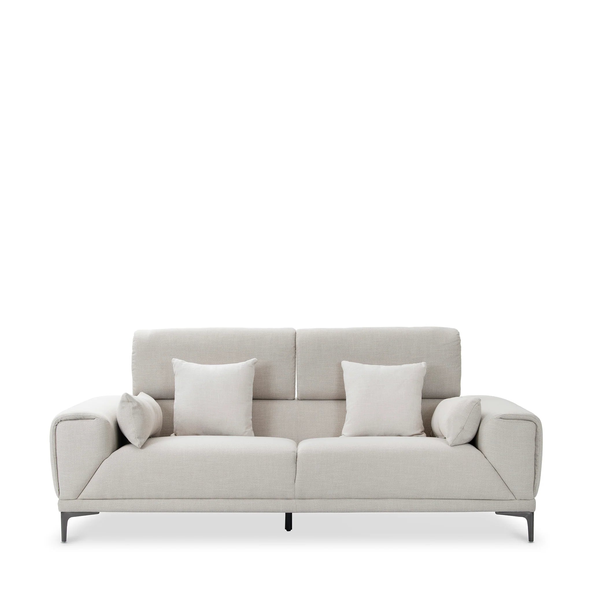 Beige Chenille, Living Room Sofa with Adjustable Backrest