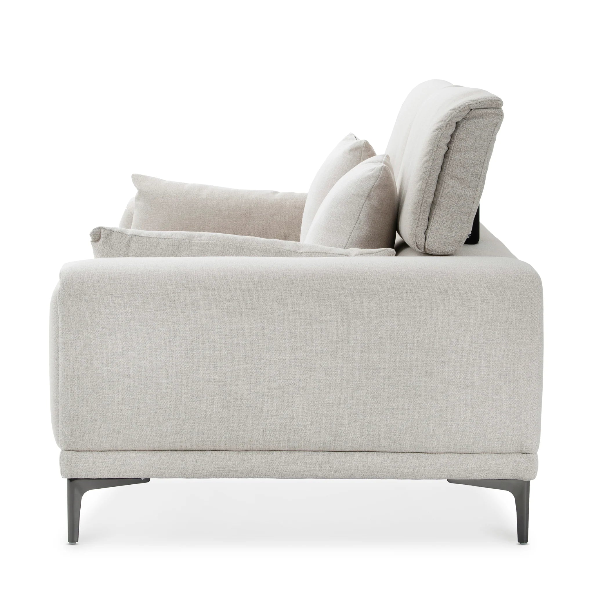 Beige Chenille, Living Room Sofa with Adjustable Backrest