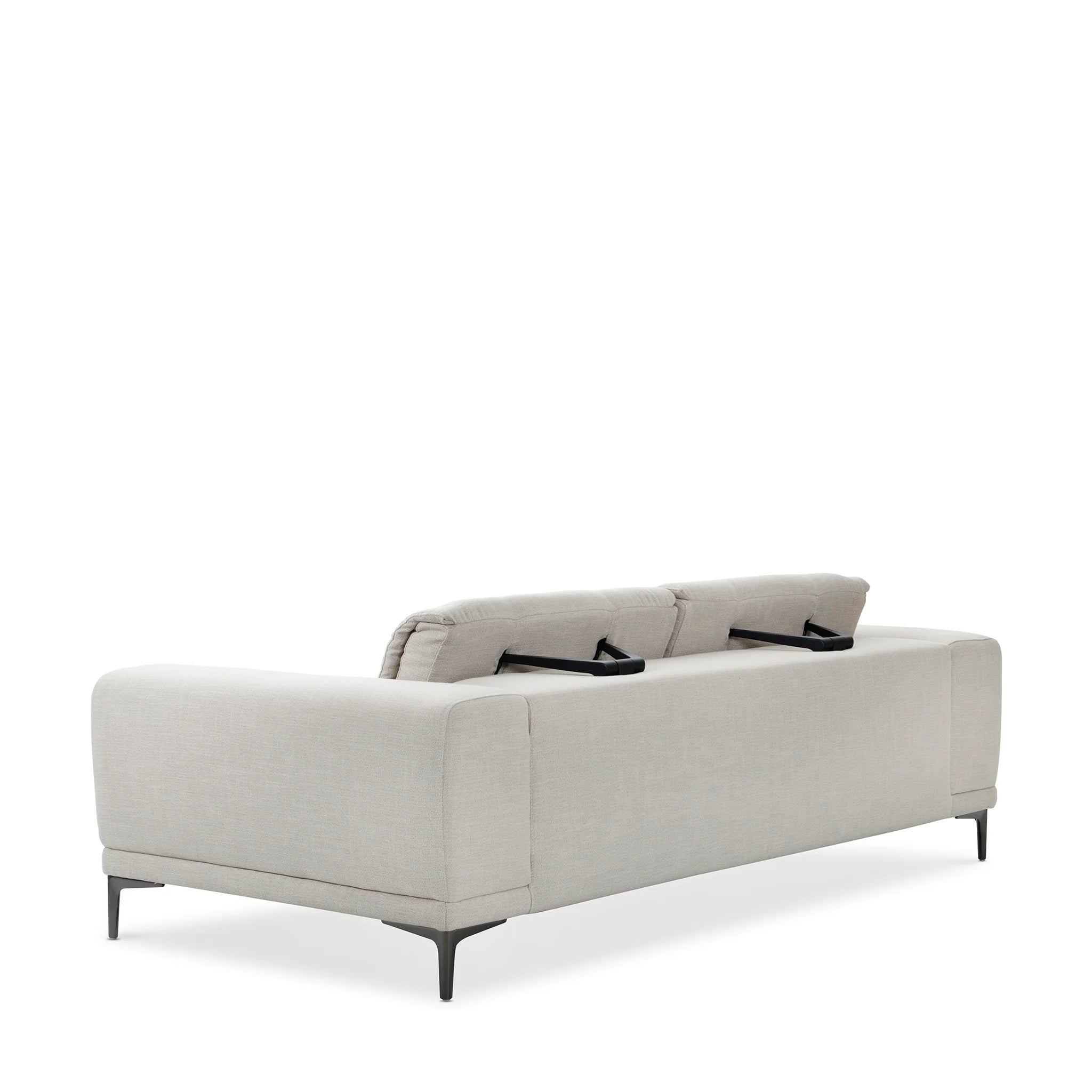 Beige Chenille, Living Room Sofa with Adjustable Backrest